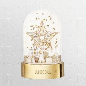 Dior Festive Gold and White Starry Snow Globe Holiday Platinum Gift
